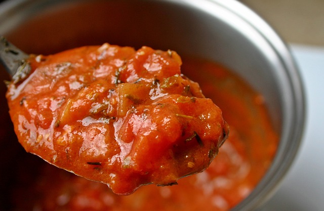 Tomato Florentine Soup on a Spoon